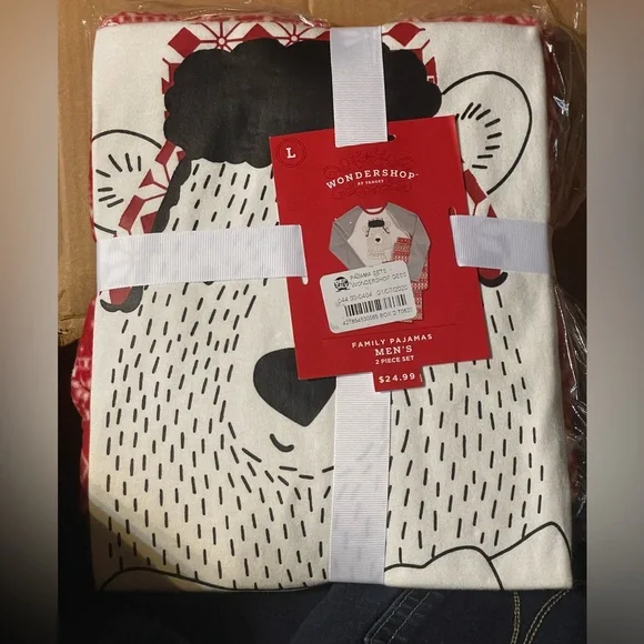 Mens or teens large PAJAMAS Red and white in color!! unisex? Brand New! - Picture 2 of 8